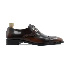 Strombus - Men's Burnished Brown Calf Leather Single Monkstrap