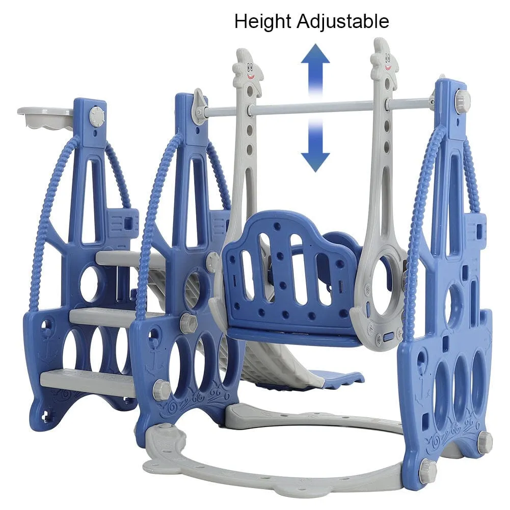 153cm W 3 in 1 Kids Swing and Slide Set Toddler Climber Playset