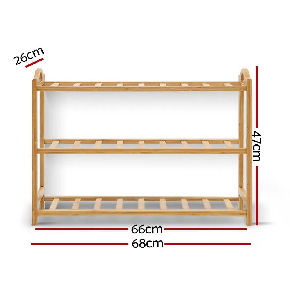 3-Tier Bamboo Shoe Rack, Non-Toxic, 15-Pair Storage - Artiss