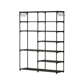 7 Tiers Plus 5 Tiers Shoe Rack Metal Shoe Storage Shelf Free Standing Large Shoe Stand 24  Pairs Shoe Tower Unit Tall Shoe Organizer with 2 Hooks for