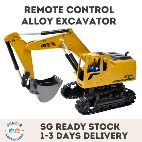 8-Channel Wireless Alloy Excavator Remote Control Digger, Rechargeable Remote Control Vehicle Toy for Children, Boys.