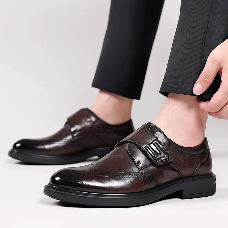 Aidase Men Formal Shoes Men Fashion High Quality Leather Business Original Office Wedding Shoes English Gentlemen's Leather Shoes