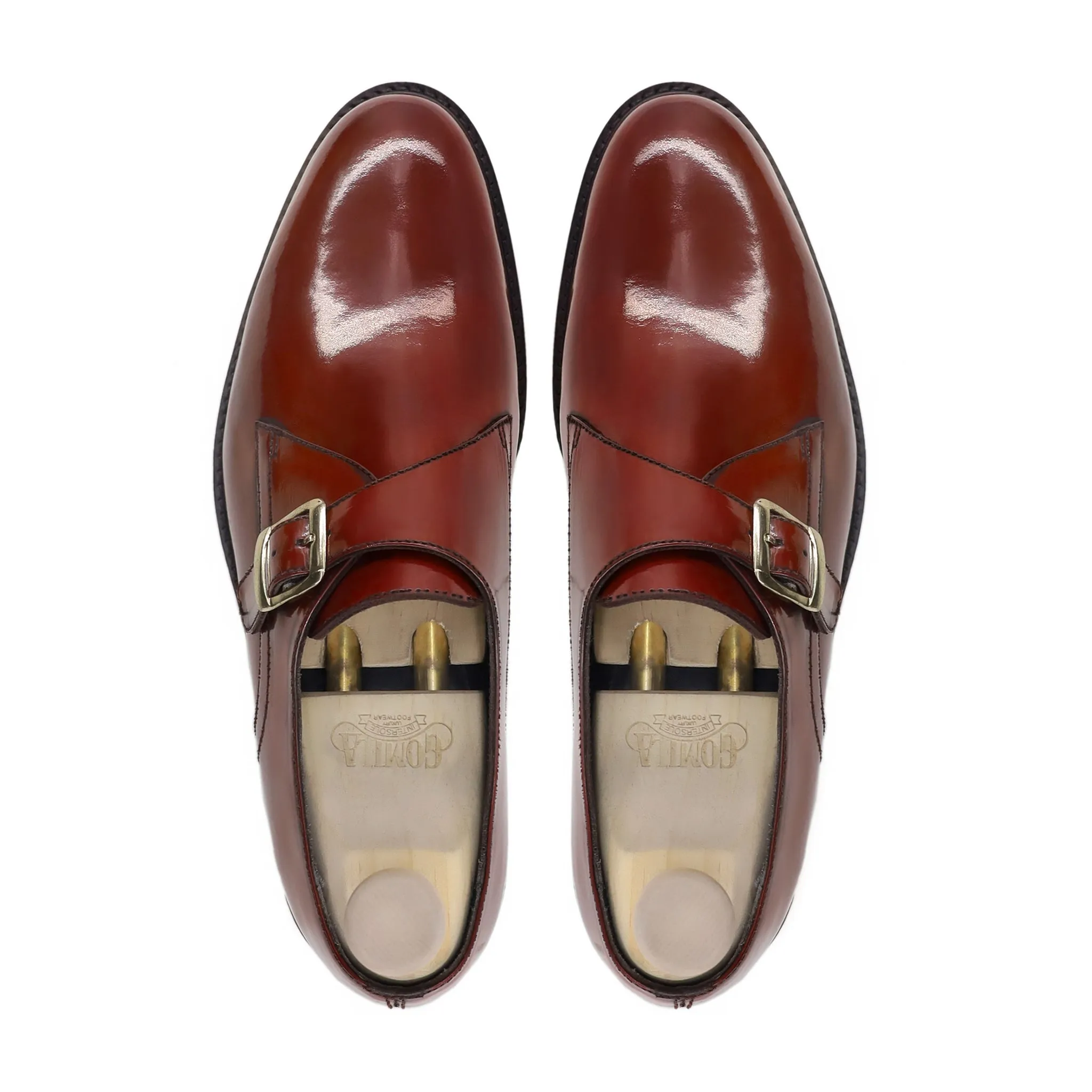 Aubra - Men's Oxblood Box Leather High Shine Single Monkstrap