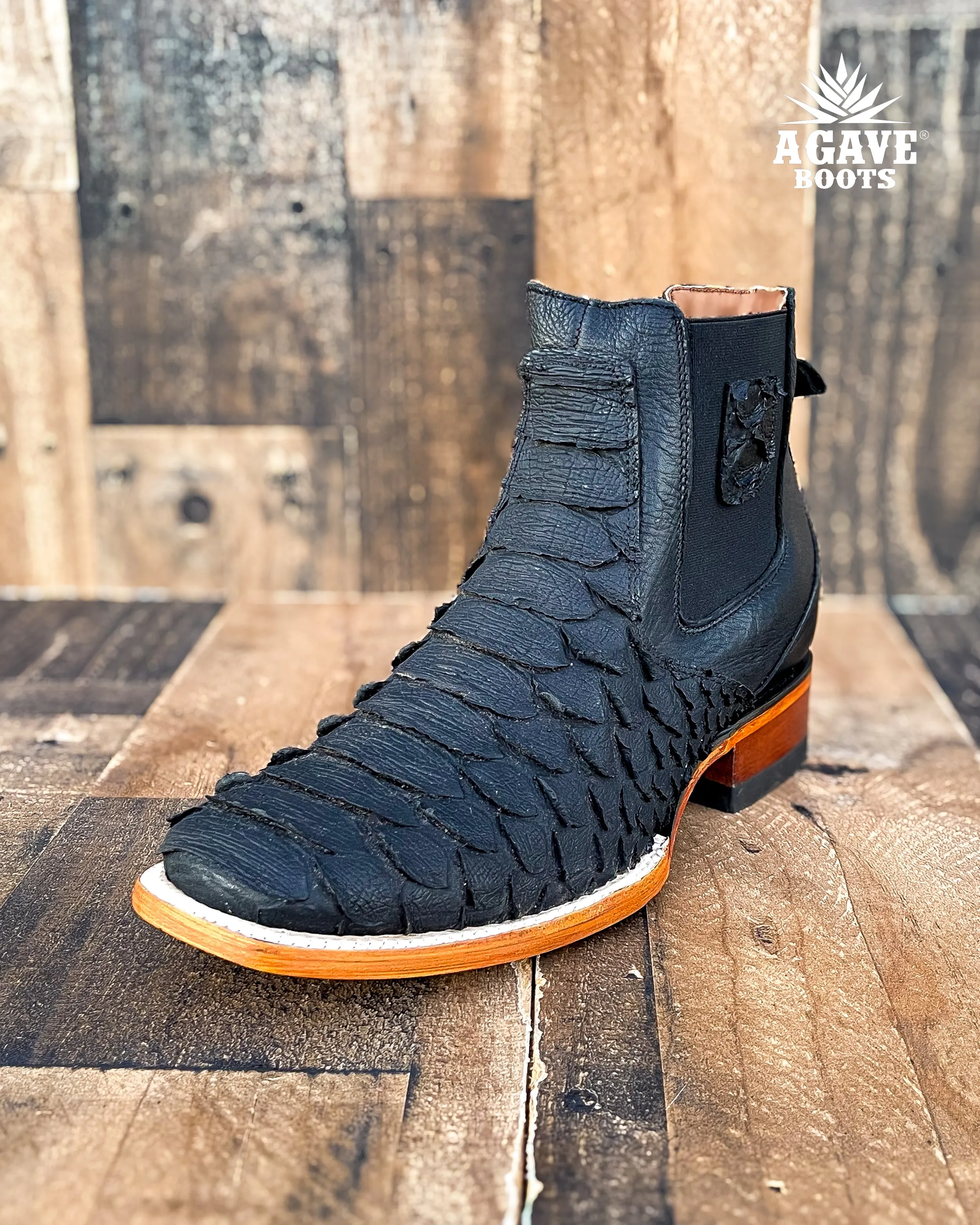 BLACK PYTHON CHELESA ANKLE BOOTS / BOTINES | MEN SQUARE TOE WESTERN BOTIN