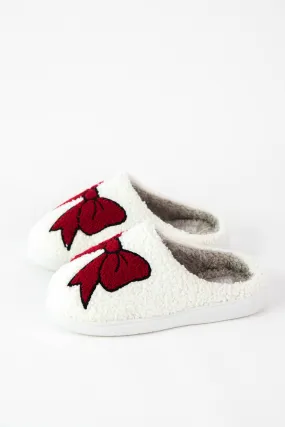 Cozi Plush Shearling Slipper, Red Bow