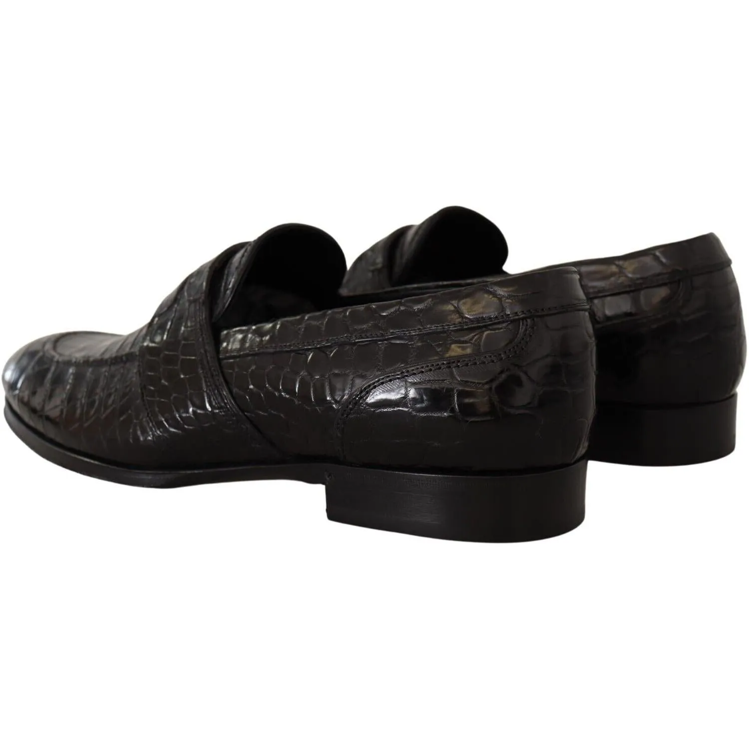 Dolce & Gabbana Elegant Crocodile Leather Moccasin Shoes