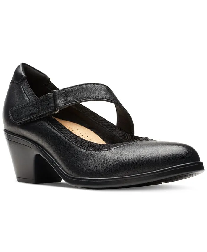 Emily Mabel Clarks Women's Asymmetrical Mary Jane Shoes, Black