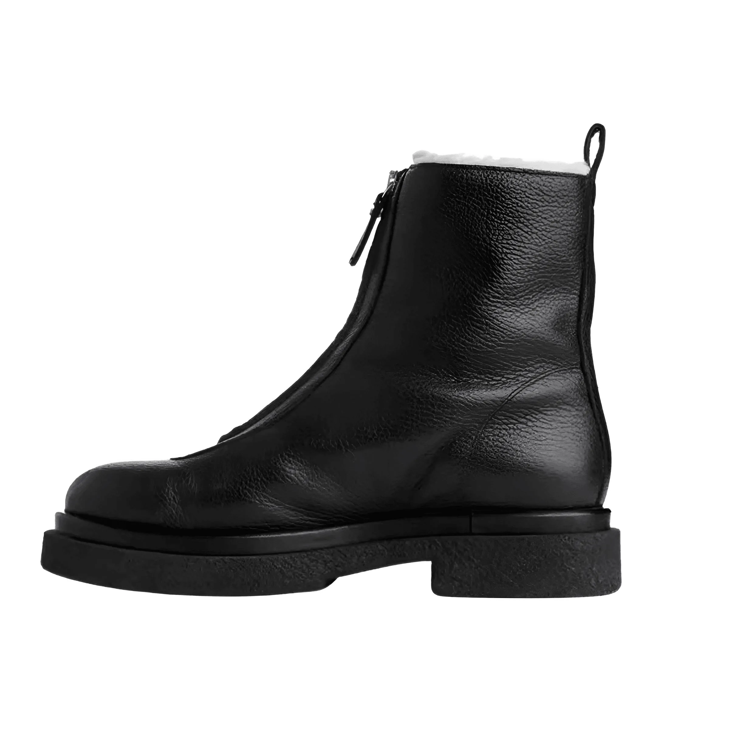 Genuine Leather Zipper Ankle Boots For Women