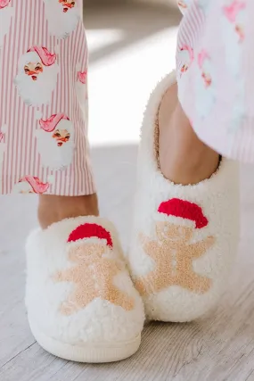 Gingerbread Man Plush Slippers