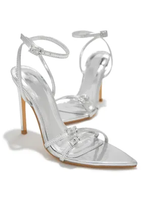 Glamorous Party Embellished High Heels - Silver