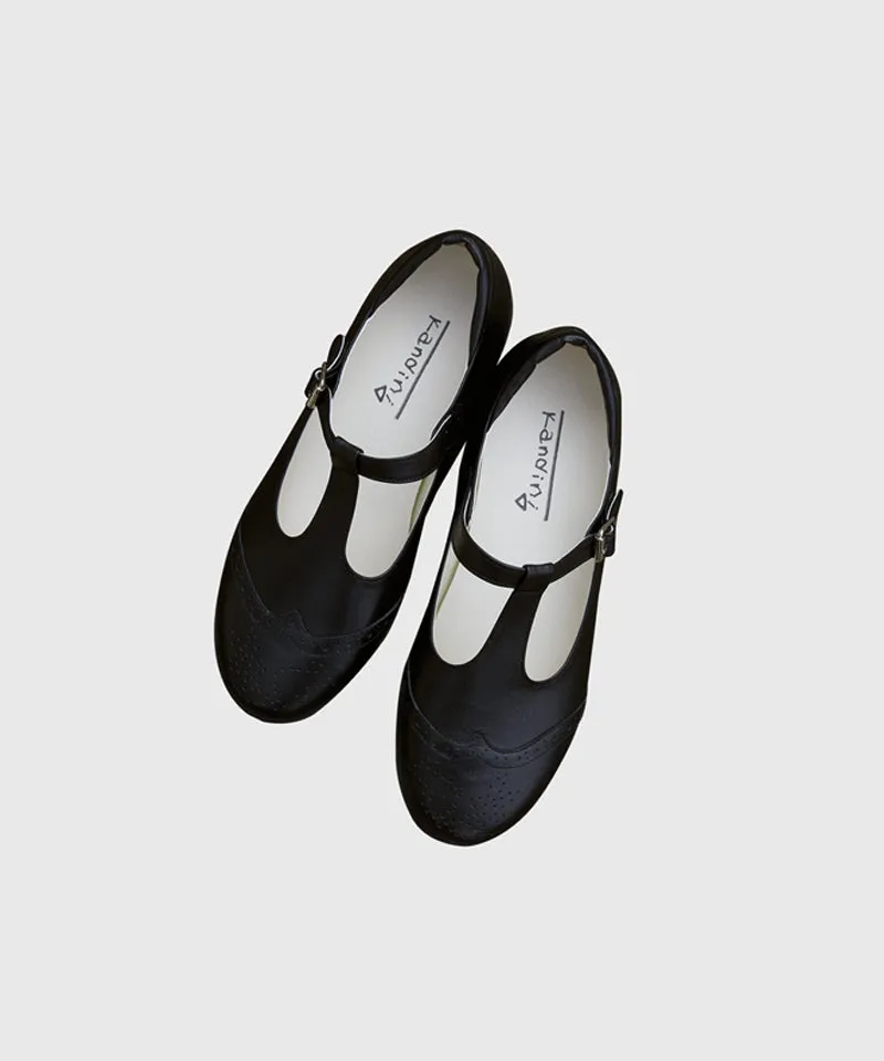 KANDINI T-Strap Maryjane Loafer - Black