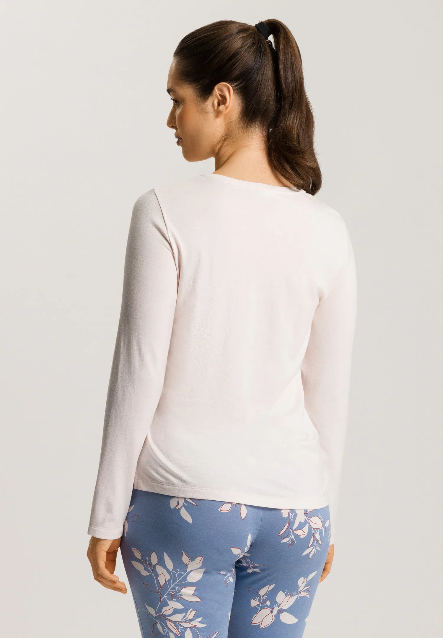 Sleep And Lounge Relaxed Round Neck Top | Rose Cream 74844-1393