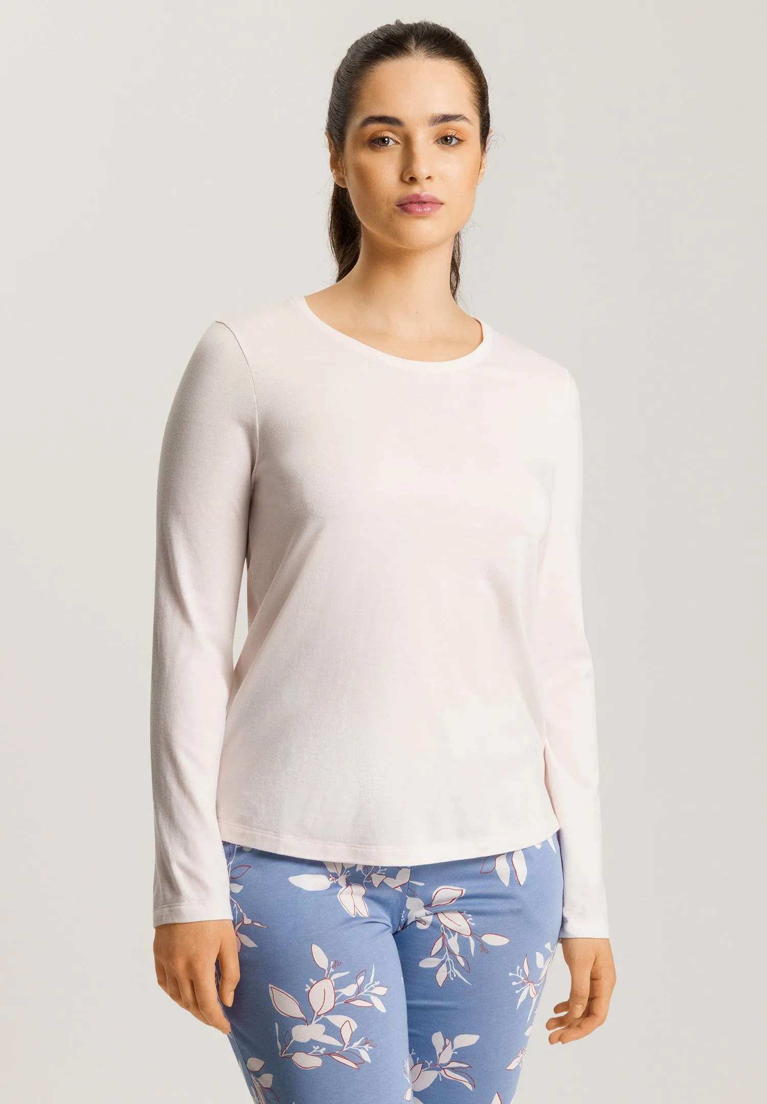 Sleep And Lounge Relaxed Round Neck Top | Rose Cream 74844-1393