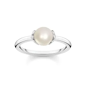 Thomas Sabo Sterling Silver & Fresh Pearl Ring TR2298 - Size 56