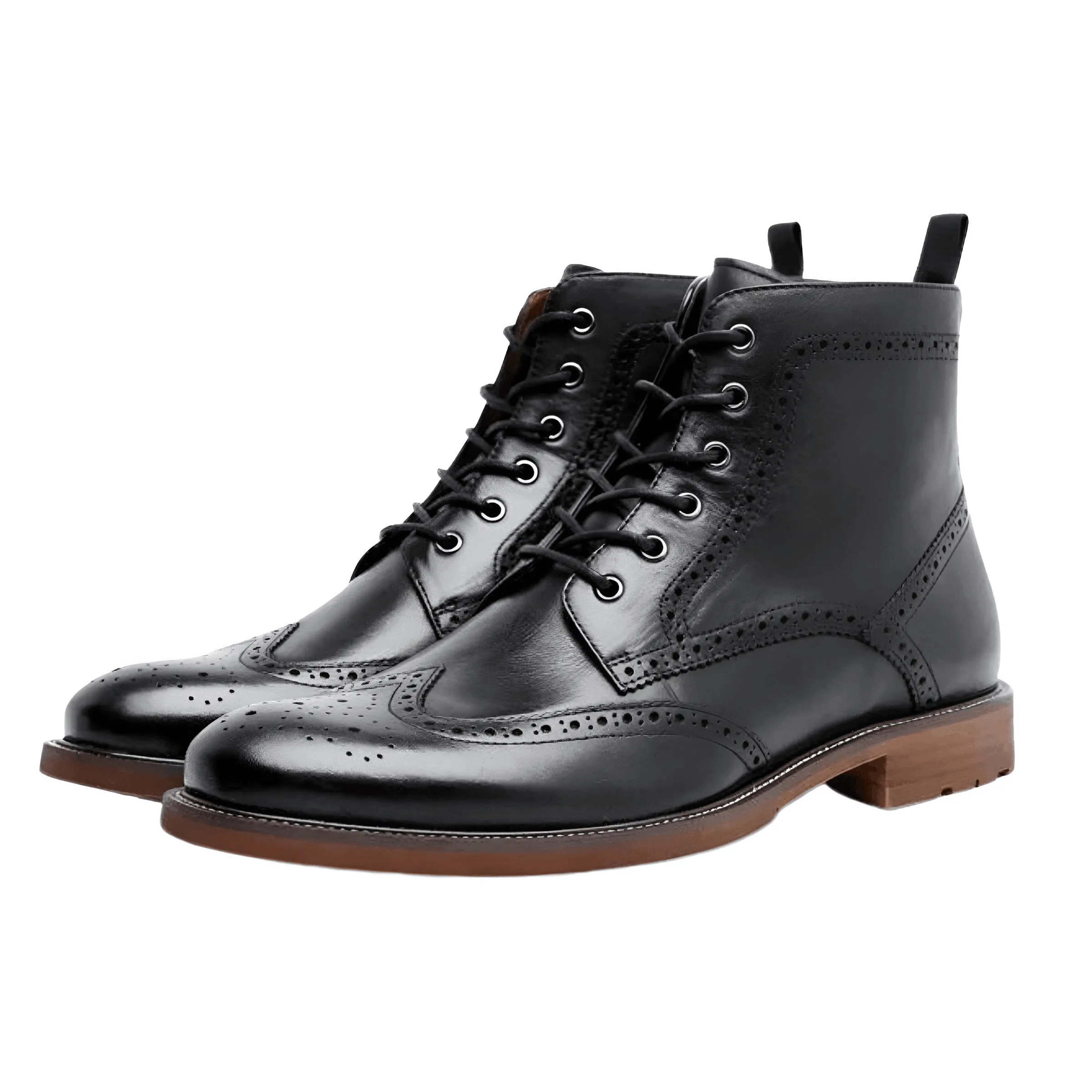 Vintage Brogue Genuine Leather Ankle Boots For Men