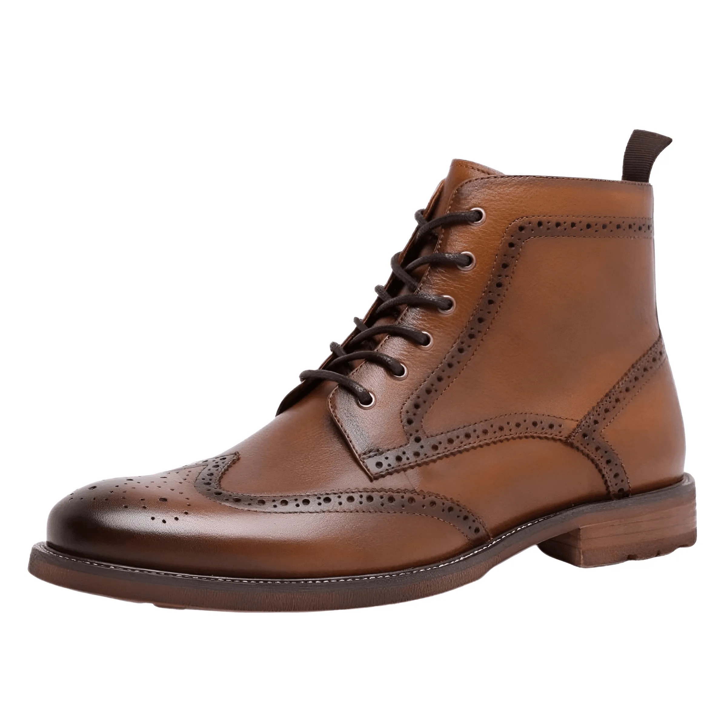 Vintage Brogue Genuine Leather Ankle Boots For Men