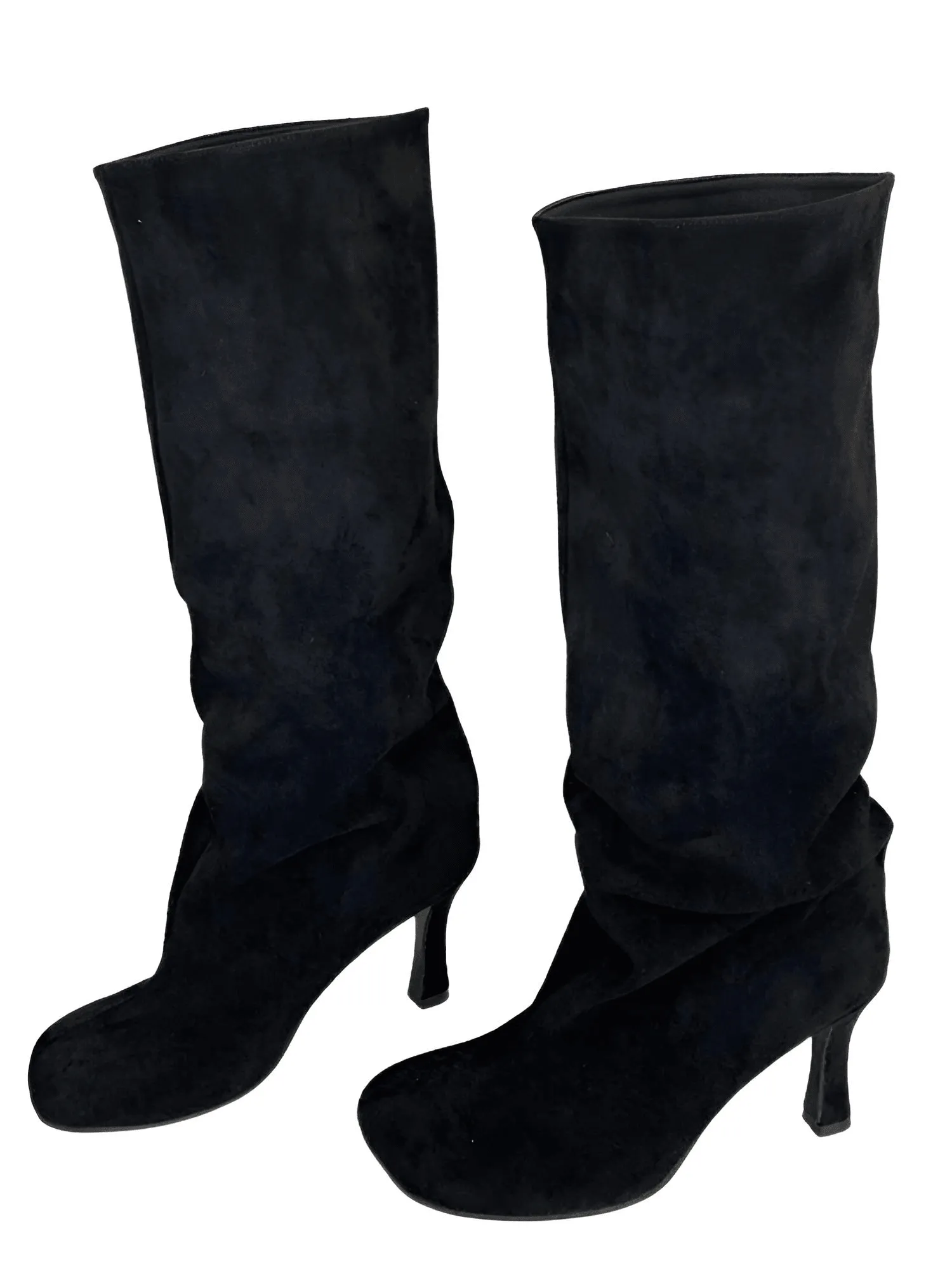 Winter Street Style Round Toe Knee High Women's Boots High Heel Boots Female Long Boots