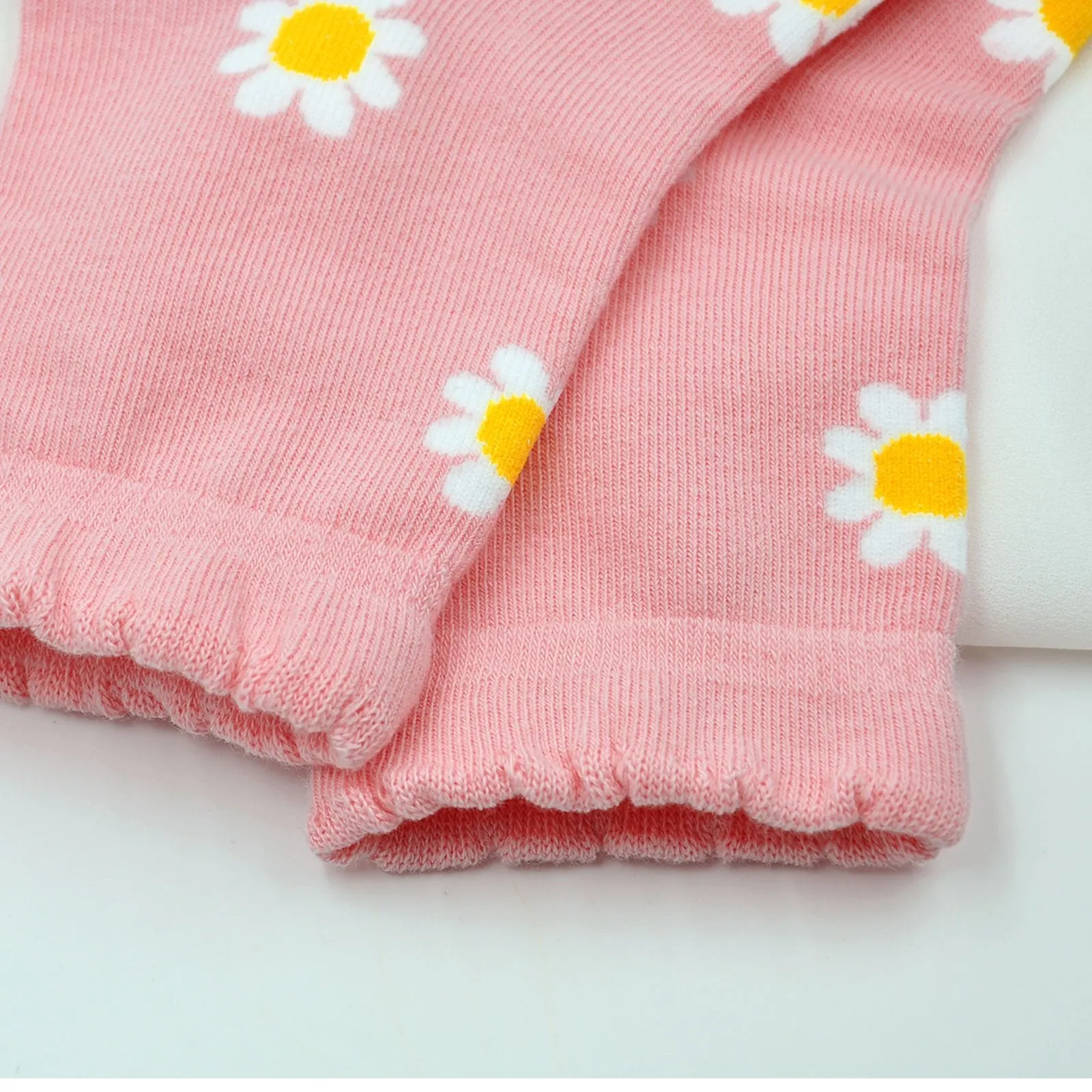 ZFSOCK Spring Design Flower Pink Socks for Girls Kids, 5 Pairs